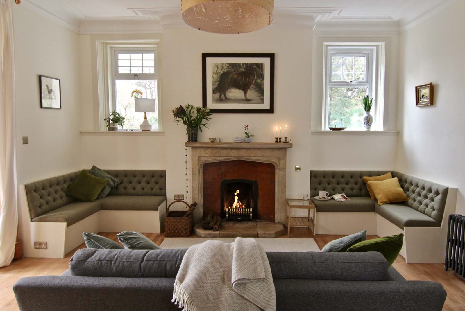 Cosy living room with fireplace