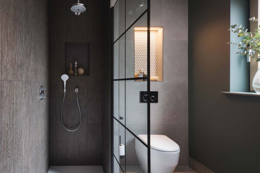 Close up of bathroom shower