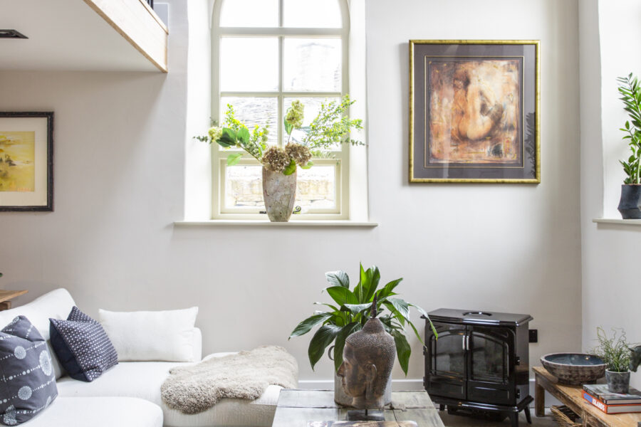 Converted Chapel with modern bohemian furnishings