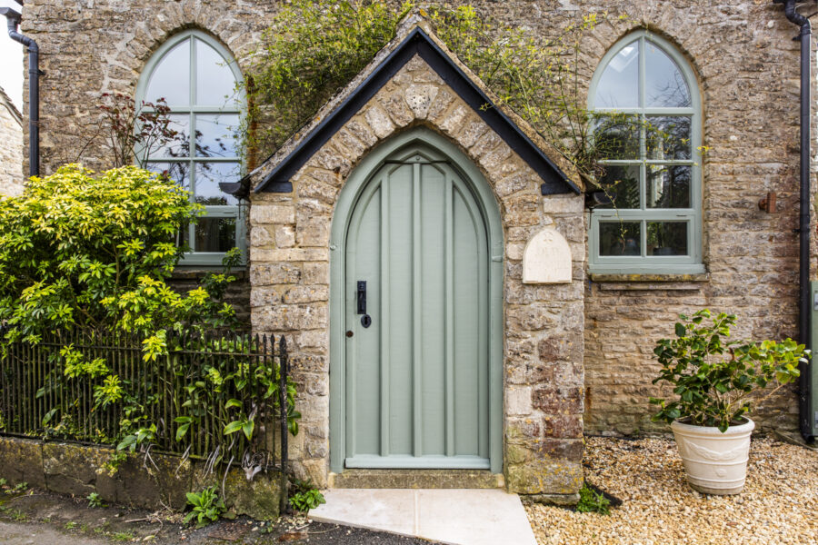 Converted Chapel exterior with green door